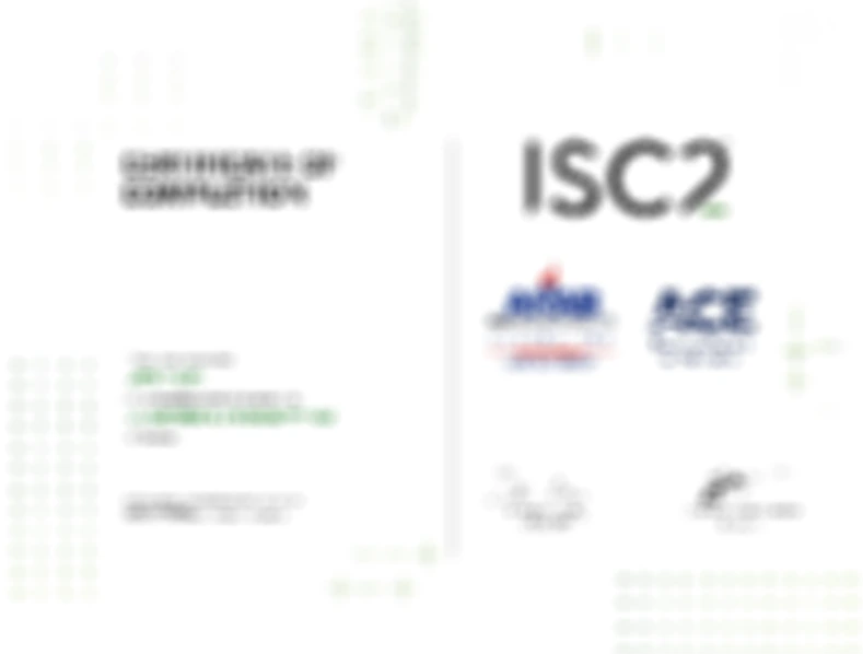 Image of ISC2 CC training completion-certificate &mdash; [Details blurred for privacy/security]
